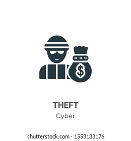 Theft vector icon on white background. Flat vector theft icon symbol sign from modern cyber collection for mobile concept and web apps design.