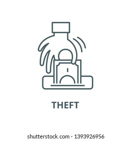 Theft vector line icon, linear concept, outline sign, symbol