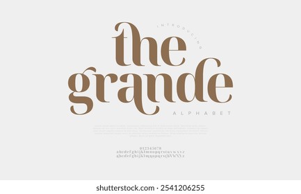 A tipografia rande beleza moda elegante minimalista serif italic fontes decorativas casamento vintage retro logos. Logotipo de fonte de luxo mínimo alfabeto. Ilustração vetorial