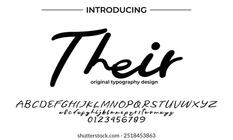 Their Font Stylish brush painted an uppercase vector letters, alphabet, typeface