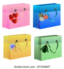 Thematic colorful gift bags 
