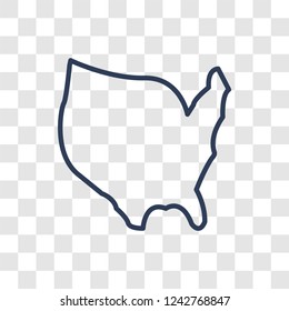 Thematic Map icon. Trendy linear Thematic Map logo concept on transparent background from Maps and Locations collection
