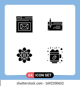  Thematic Vector Solid Glyphs and Editable Symbols of browser; finance; page; account; payment Editable Vector Design Elements
