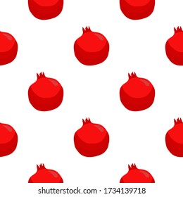 Theme big colored seamless pomegranate, bright berry pattern for seal. Berry pattern consisting of beautiful seamless repeat pomegranate. Simple colorful pattern berry from seamless soft pomegranate.