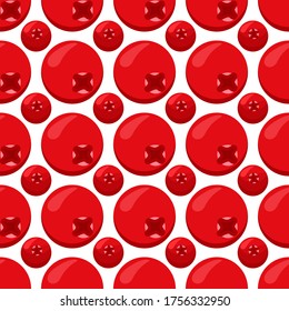 Theme big colored seamless red cranberry, bright berry pattern for seal. Berry pattern consisting of beautiful seamless repeat cranberry. Simple colorful pattern berry from seamless soft cranberry.