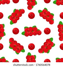 Theme big colored seamless red cranberry, bright berry pattern for seal. Berry pattern consisting of beautiful seamless repeat cranberry. Simple colorful pattern berry from seamless soft cranberry.