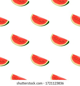 Theme big colored seamless watermelon, bright berry pattern for seal. Berry pattern consisting of beautiful seamless repeat watermelon. Simple colorful pattern berry from seamless soft watermelon.