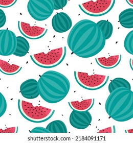 Theme big colored seamless watermelon, bright berry pattern for seal. Berry pattern consisting of beautiful seamless repeat watermelon. Simple colorful pattern berry from seamless soft watermelon