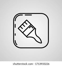 Theme Brush Logo Black Line Doodle Vector