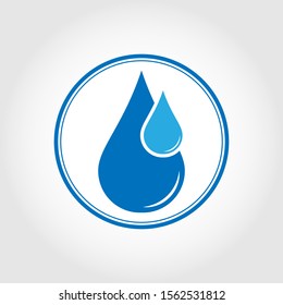 Theme of ecology and environmental protection. Logo for clean water, weather, water supply or plumbing . Flat design.