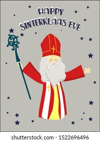 theme elements pastor, PRIEST or HOLY FATHER. Translation from Danish: Happy St. Nicholas Day