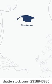 Theme of graduation poster with cap 