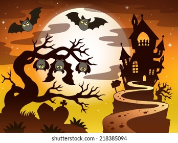 Theme with Halloween silhouette 2 - eps10 vector illustration.