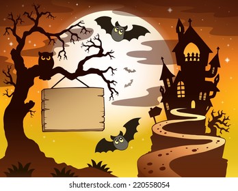 Theme with Halloween silhouette 3 - eps10 vector illustration.