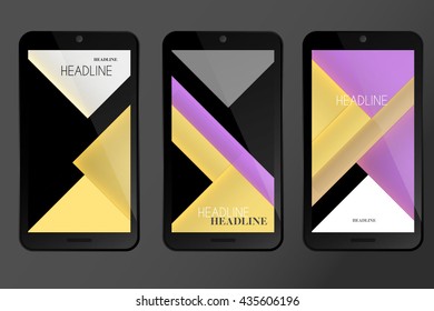 Theme for Mobile phone screen saver with geometric flat line art paint.