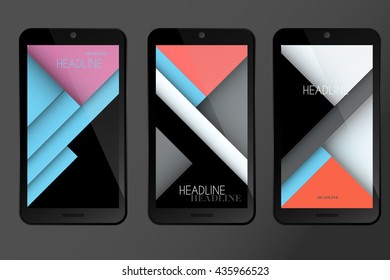 Theme for Mobile phone screen saver with geometric flat line art paint.