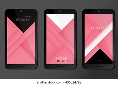 Theme for Mobile phone screen saver with geometric flat line art paint.