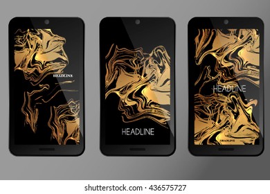 Thema für Handy Bildschirmschoner mit goldenen Marmorfarbe.