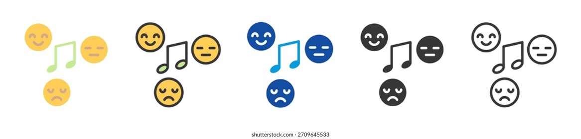 theme music icon set multi style various collection