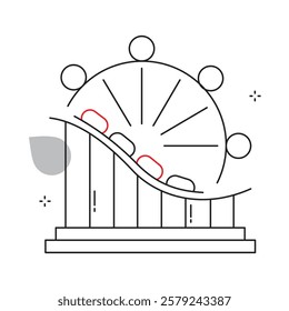 Theme Park Amusement Rides Vector Icon Design
