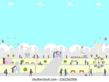 theme park and cityscpe
