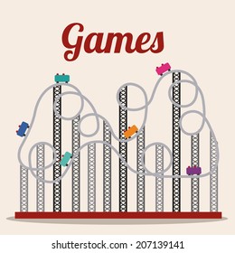 Theme park design over beige background, vector illustration