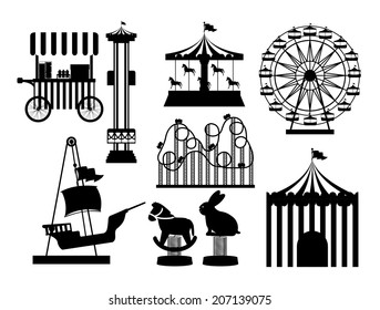 Theme park design over white background, vector illustration