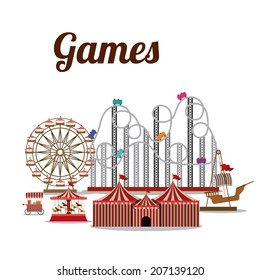 Theme park design over white background, vector illustration