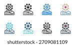Theme park icon set multiple style vector collection. Editable Stroke 
