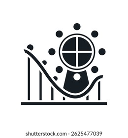 theme park icons isolated on White Background. Flat style design