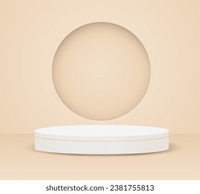 Theme product display podium. product stand on earth tone background. Vector.