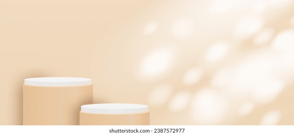 Theme product display podium. product stand on earth tone background. Vector.