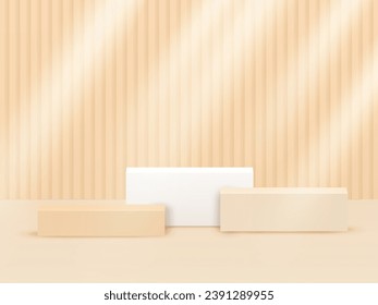 Theme product display podium. product stand on earth tone background. Vector.