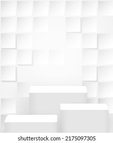 Thema Produktpräsentation Podium zeigt quadratischen, weißen Hintergrund. Vektorgrafik.