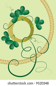 Theme for St. Patrick's Day with leaves of clover (shamrock)