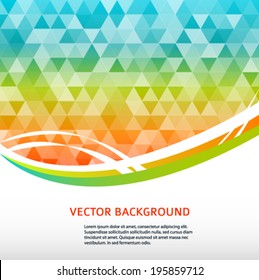 Theme of summer, spring, travel, wellness. Vector illustration EPS 10 for poster or flyer presentation template  Modern geometrical beautiful background with space place for your text