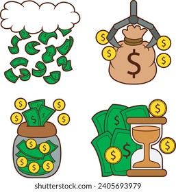 Das Thema dieses Symbolset ist Geld