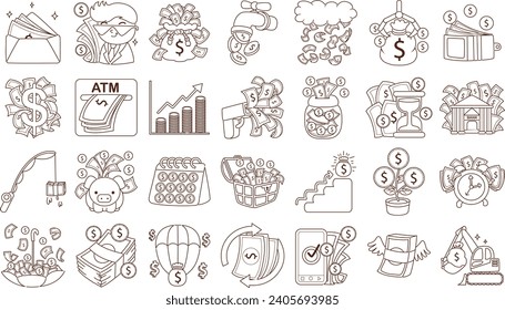 El tema de este conjunto de iconos es el dinero