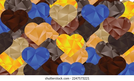 Theme triangulation style color hearts background to Valentine's Day and Mother's Day in vector