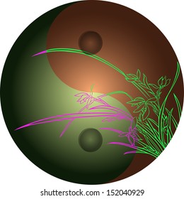 the theme of trigram with the flower--orchid, the feeling of peace