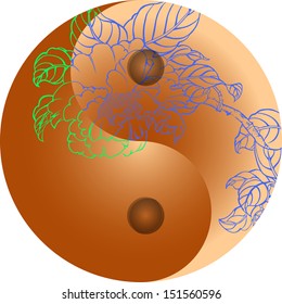 the theme of trigram with the flower--peony, the feeling of peace