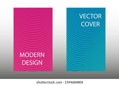 Theme vector cover page cover page. Colorful bent stripes on a bright background layout for promotional purposes. Contrast cover for front of postcard.