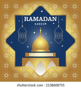 Theme vector illustration Ramadhan month. Islamic greeting card template with ramadan for wallpaper design. Posters, media banners.