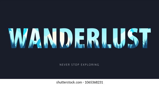 Theme of wild nature, survival in the wild, hunting, camping, trip. Mountain landscape. Wildlife. Vector Illustration