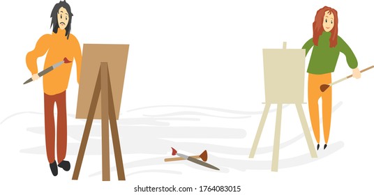 theme the work of an artist designer Illustrator .the creation of the paintings.vector
