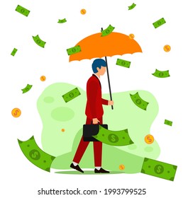 Theme work hard and money will rain down on you vector design illustration 03