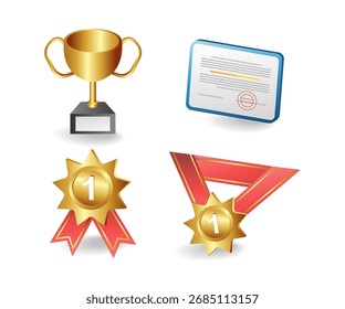 Themed champion in education bundle illustration