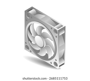 themed computer processor cooling fan concept illustration