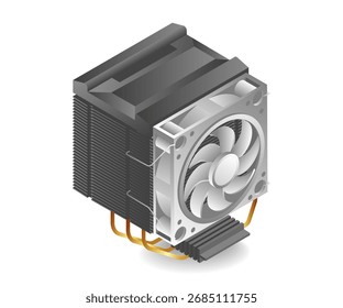 themed computer processor fan technology concept illustration