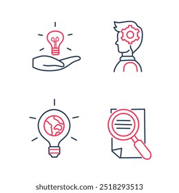 themed icon about idea with light bulb symbol.hand drawn business idea icon.